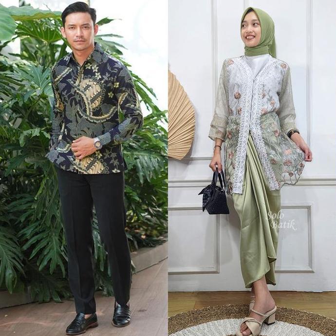 Solo Batik Store - Kebaya Couple Kondangan Brukat Tule Kekinian - Baju Kondangan Pasangan Kebaya Wis