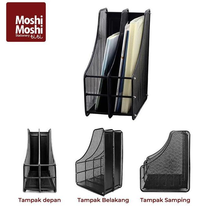 Dicdoc- File Box Foldable Steel Rak Penyimpanan Dokumen 2 Sekat Jaring Besi