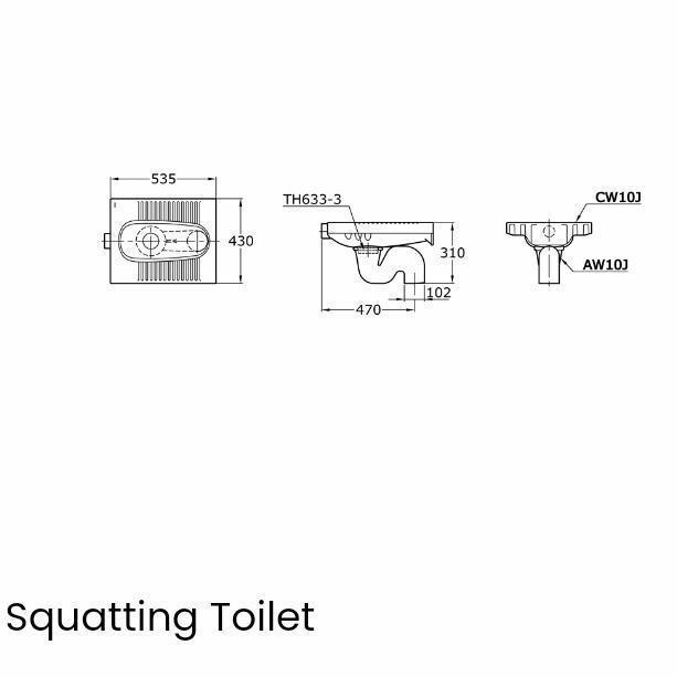 Terjangkau Kloset Jongkok Toto Cw10J Square Squatting Toilet