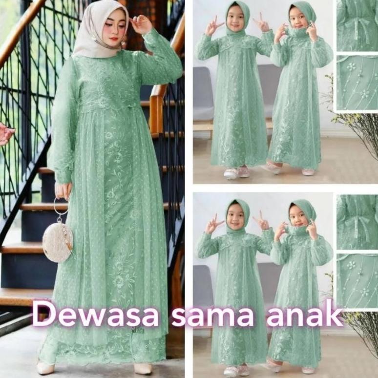 gamis Liana kid dan dewasa / gaun pesta ibu dan anak / gamis ibu dan anak / couple ibu anak Termurah