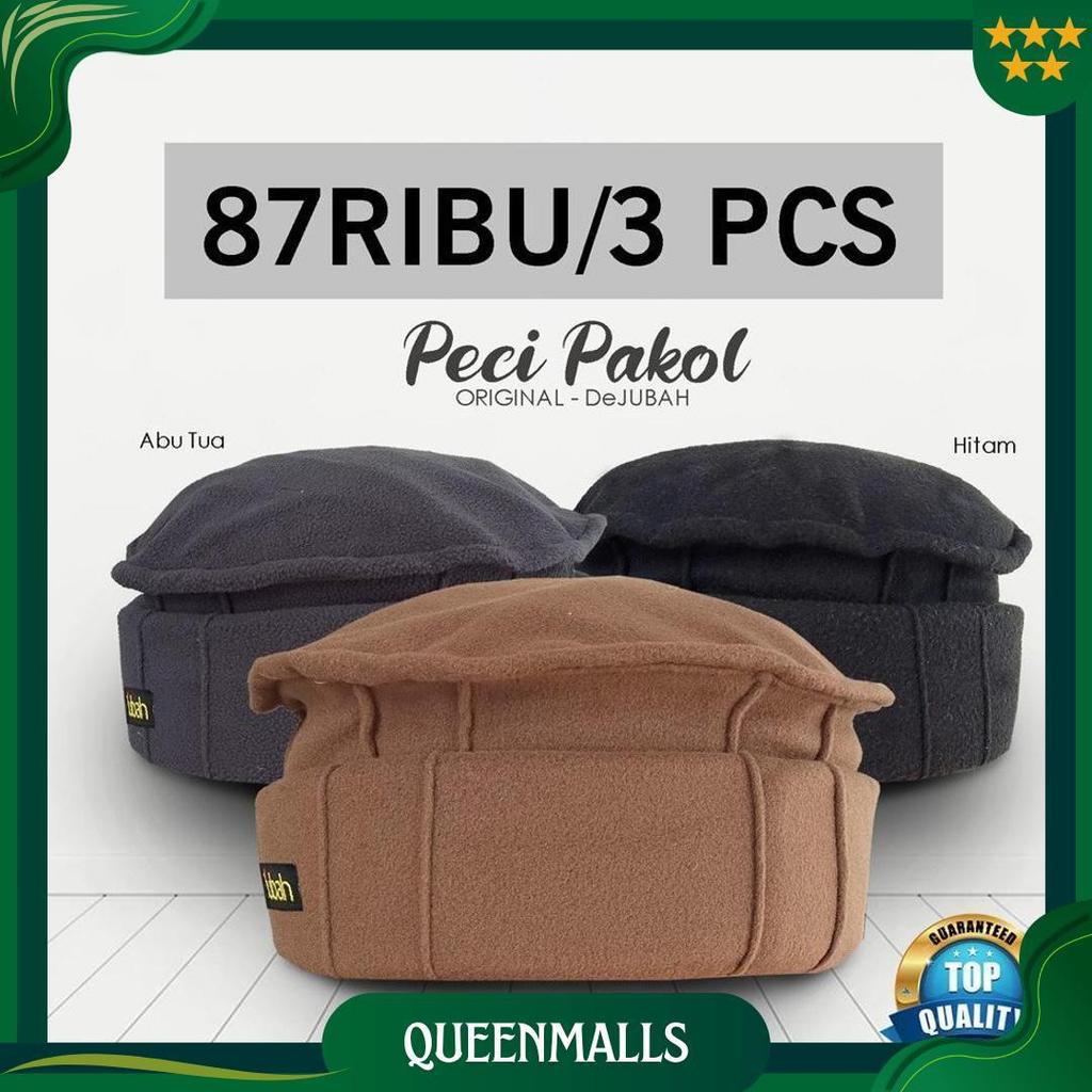 Paket 3 Pcs / Peci Dejubah / Peci Sholat Peci Pakol Taliban / Peci Kopiah Taliban Afghanistan / Peci