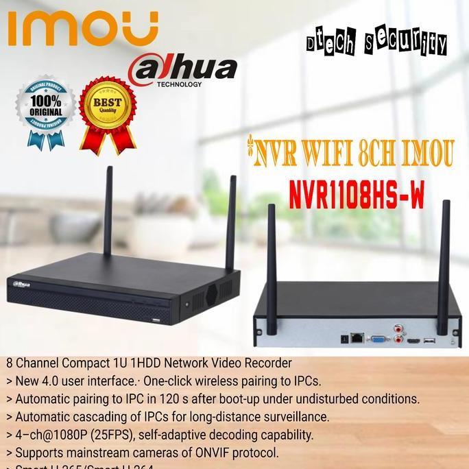 BEBAS ONGKIR - NVR 8 Ch Wireles/wifi Imou Dahua 1108HS W
