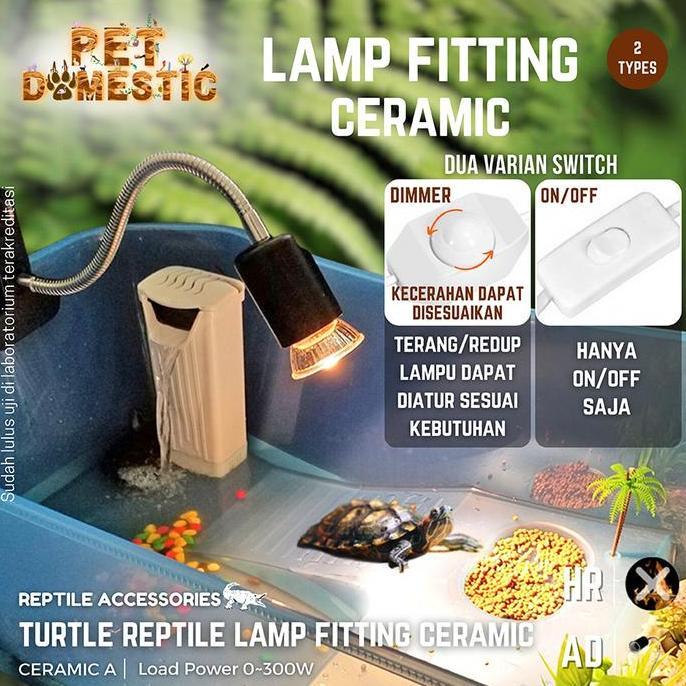 PAKET FITTING KERAMIK + LAMPU UVA UVB JEPIT DIMMER LEHER PANJANG PENDEK PENGHANGAT REPTILE KURA KURA
