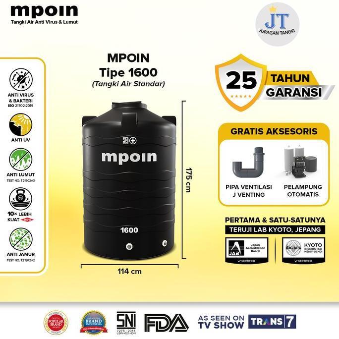 Miliki Tangki Air Mpoin Plus 1600 Liter Wave | Toren Air | Tandon Air