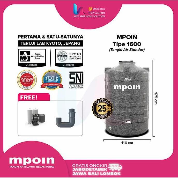 Spesial Tangki Air Mpoin Plus 1600 Wave Toren Tandon 1600 Liter Free Ongkir Jabodetabek