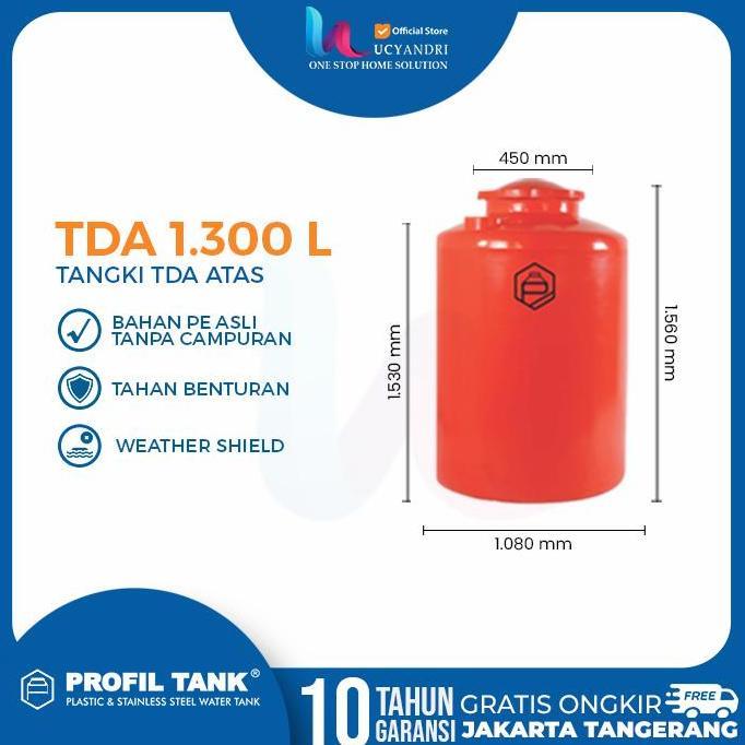 Terjangkau Tangki Air Profil Tank 1300 Liter Tda Tandon Toren Air Original
