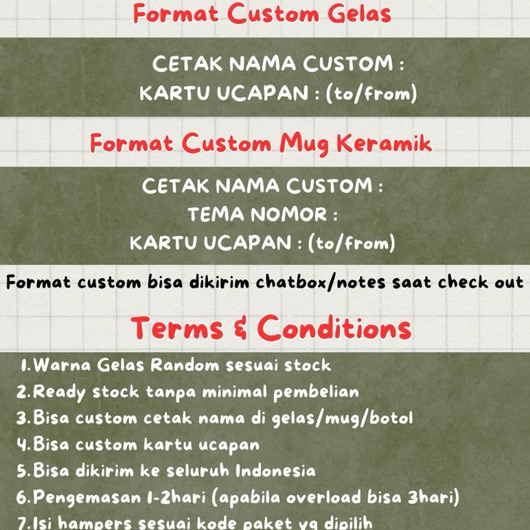 Hot Product Ready Hampers Lebaran Mug Gelas Custom Packaging Tas / Hampers Idul Fitri / Parcel Lebar