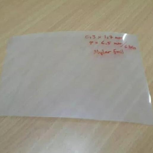 Ready stock Mylar mika film, 0,35mm 100x100cm