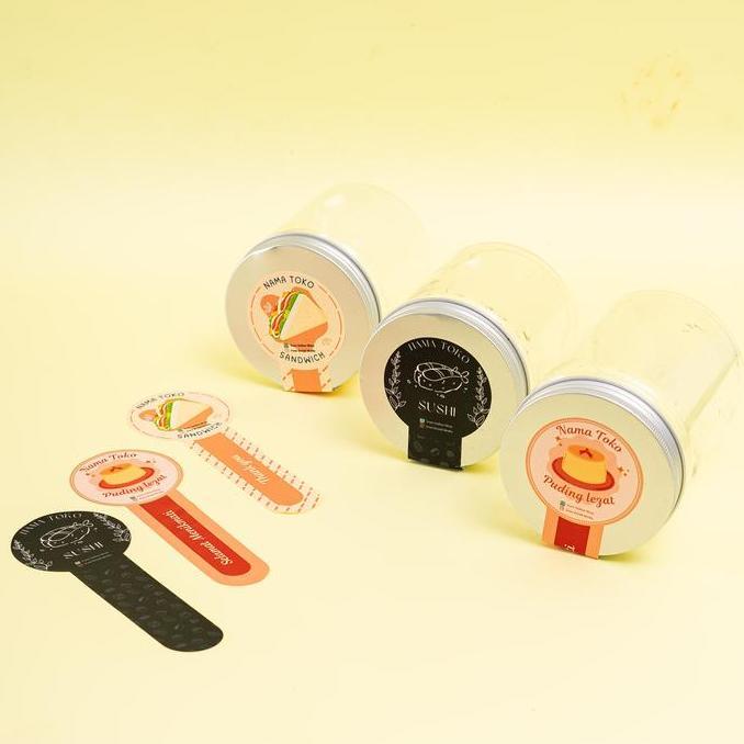 Ready stock Stiker Label Seal Toples Kue Kering Custom Free Template Desain Unik