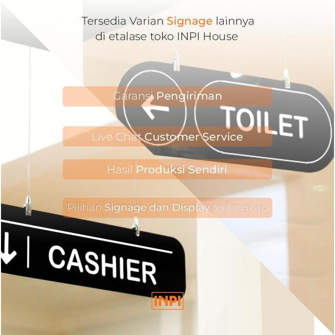 Sign Toilet Akrilik Gantung Hitam + Sticker - INPI HOUSE