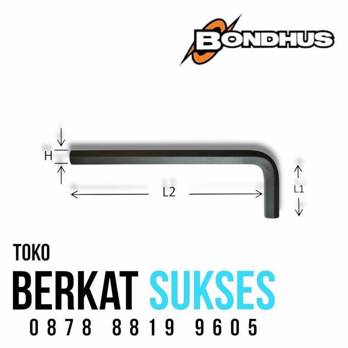 Kunci L Bondhus Hex Key Short Size 36 MM Orinal Bondhus USA