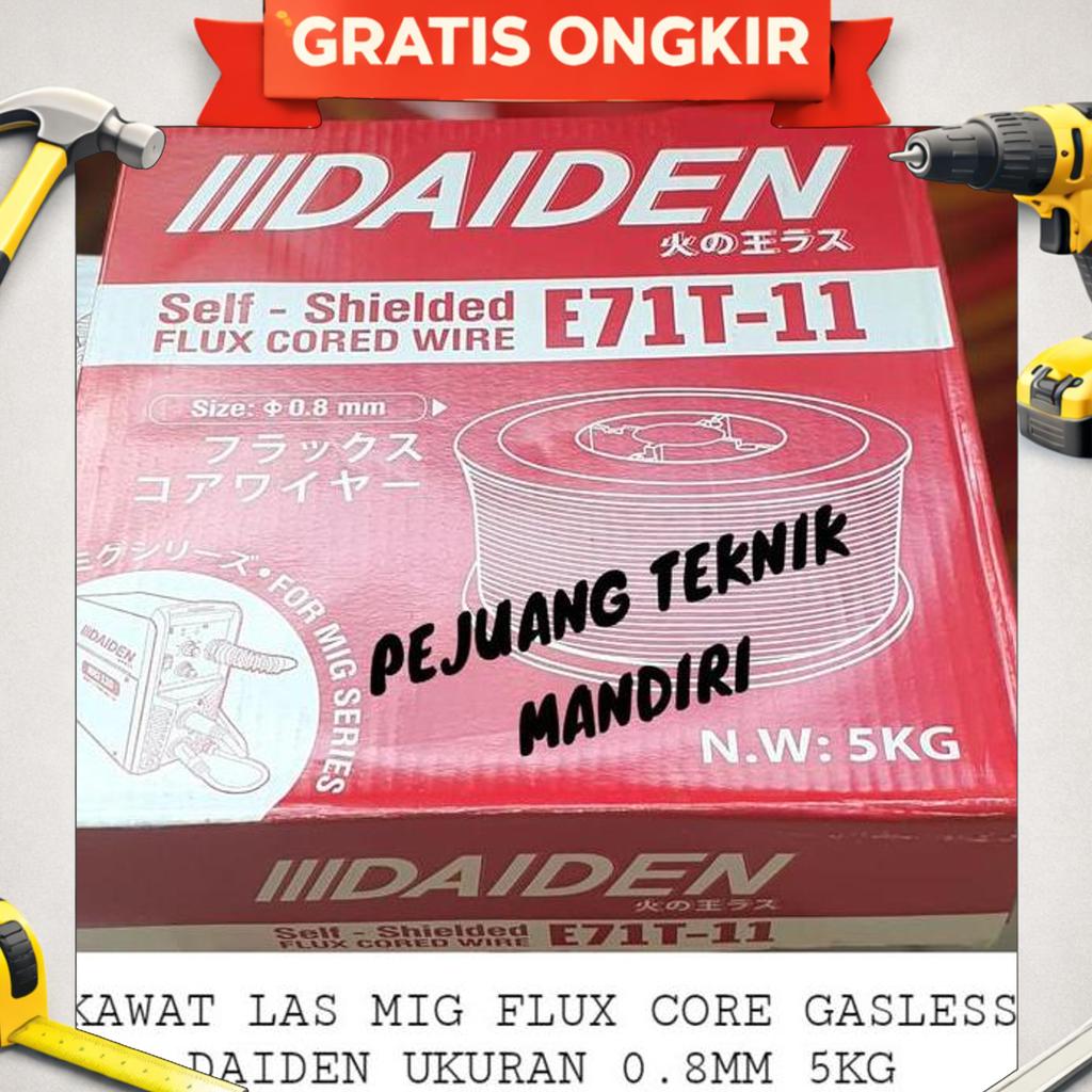 Kawat Las Flux Core Daiden E71T-11 0.8Mm 5Kg / Kawat Las 0.8Mm Daiden