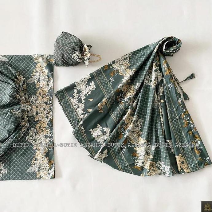 BUTIK.AZZAHRA MUKENA ANAK TANGGUNG ALENA 2IN1 RESLETING KATUN TRAVEL Bunga Lembut