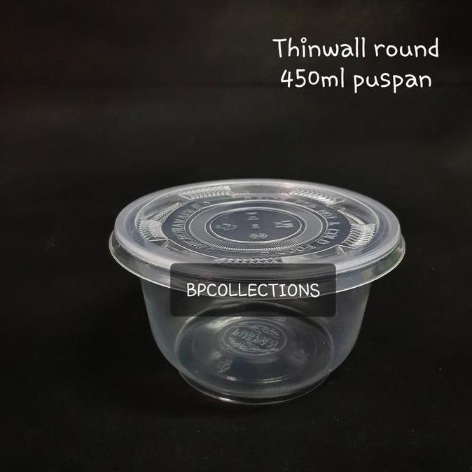 Pecfd- 500 Pcs Thinwall 320Ml 400 450 Ml Mangkok Plastik Puspan Grosir 1 Dus