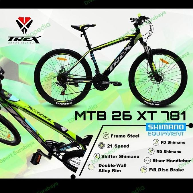 Terlaris Sepeda Mtb 26 Trex Xt 781 Shimano Model Baru / Sepeda Gunung Trex 781
