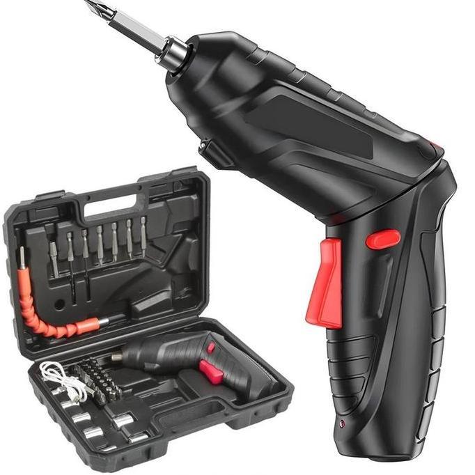 NAVHOKA Set Lengkap Obeng Listrik / Mesin Bor Listrik Bor Baterai Tangan Tanpa Kabel Cordless Screwd