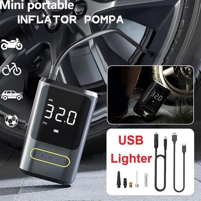 Pompa Ban Electric Air Pump Inflator Portable USB Lighter Pompa Ban Motor Pompa Sepeda Mobil Pompa A