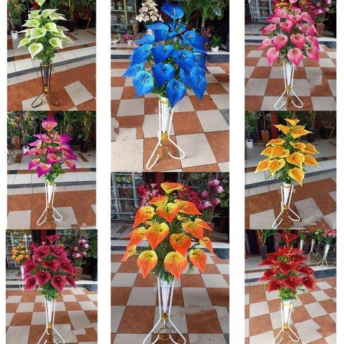 Allbit- Rangkaian Bunga Anthurium/Calla Lily/Calla Lilly Artificial 18 Kuntum/Bunga Artificial Anthu