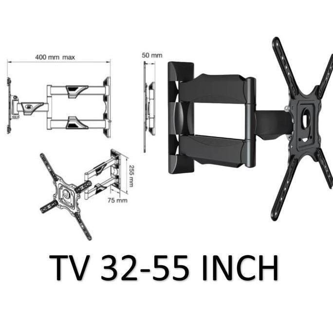 Onair- Breket Brecket Bracket Tv Lengan Swivel Untuk Tv Led Uhd 32-55 Inc Dengan Fisher Tembok & Bau