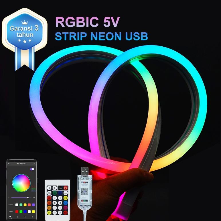 Lampu LED RGB 5 Volt Remote Control dan Antarmuka USB Bluetooth Ambient Light Strip 2-5 meter