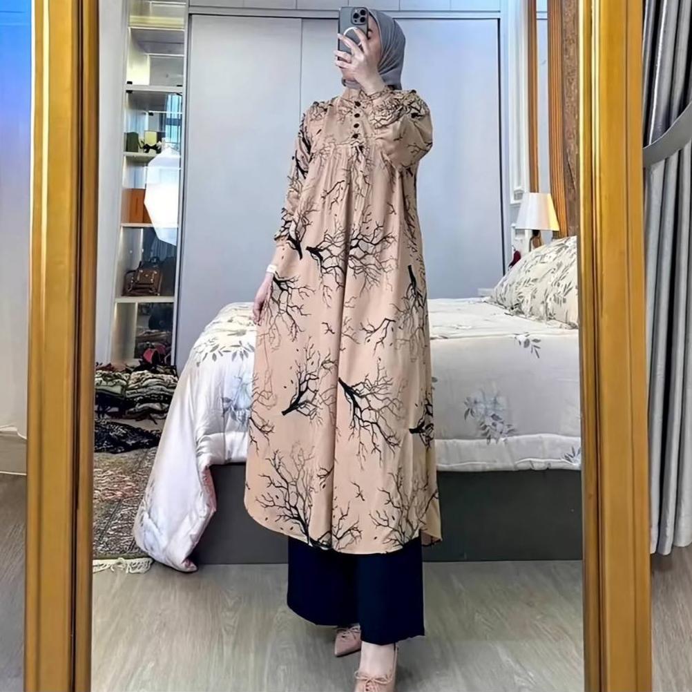 Terlaris One Set Alika Jumbo Ld110 Ld120 One Set Wanita Setelan Wanita Atas Bawah Set Tunik Baju Wan