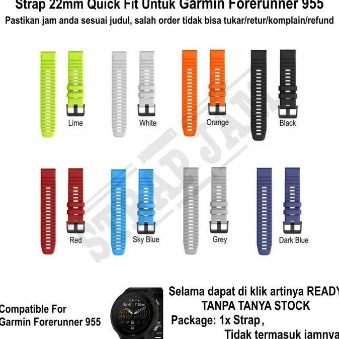 TERBARU - MF6 22mm Strap Garmin Forerunner 970 965 955 945  - Tali Jam Quick Fit Rubber