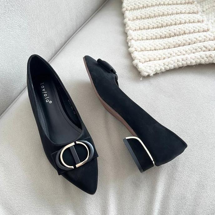 Termurah / Hot Sale Laviola 2937 Fsb - Sepatu Pantofel Wanita Hak 2 Cm Black Heels