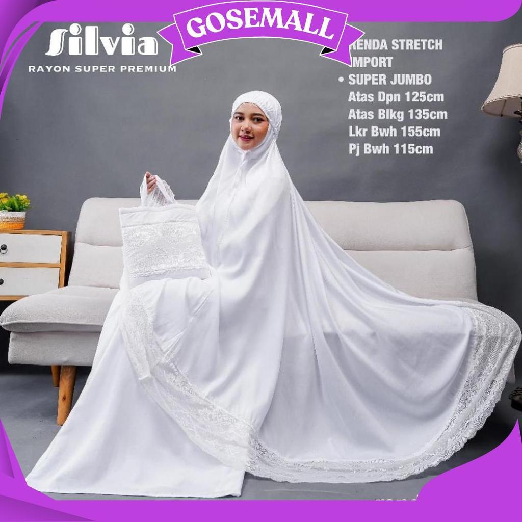 Mukena Dewasa Putih Polos Renda Bahan Katun Rayon Super Premium Size Super Jumbo Dan Mukenah Terusan