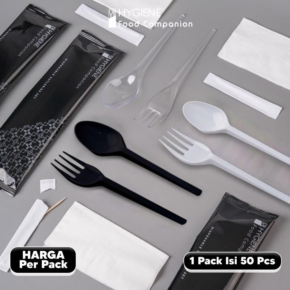 best deals set sendok garpu plastik premium / sendok set hygiene premium lengkap