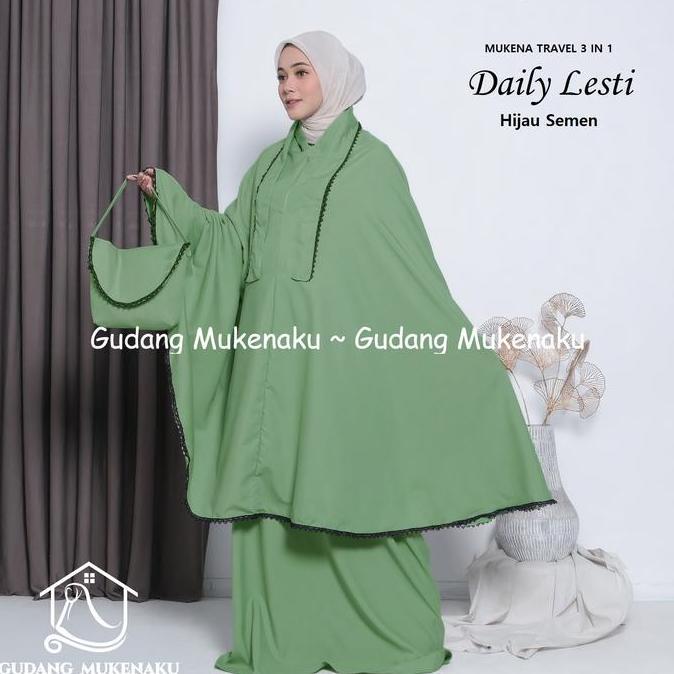 Terjangkau Gudang Mukenaku Mukena Dewasa Daily Lesti Travel 3 In 1 Bahan Katun Terbaru Premium Termu