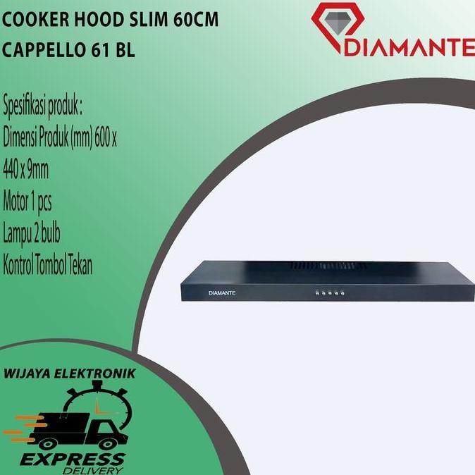 Diamante Cappello 61 Cooker Hood Penghisap Asap Kompor
