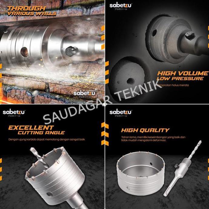 Mata Bor Hole Saw Beton Bobok Tembok SDS PLUS 150MM Hollow Core Drill