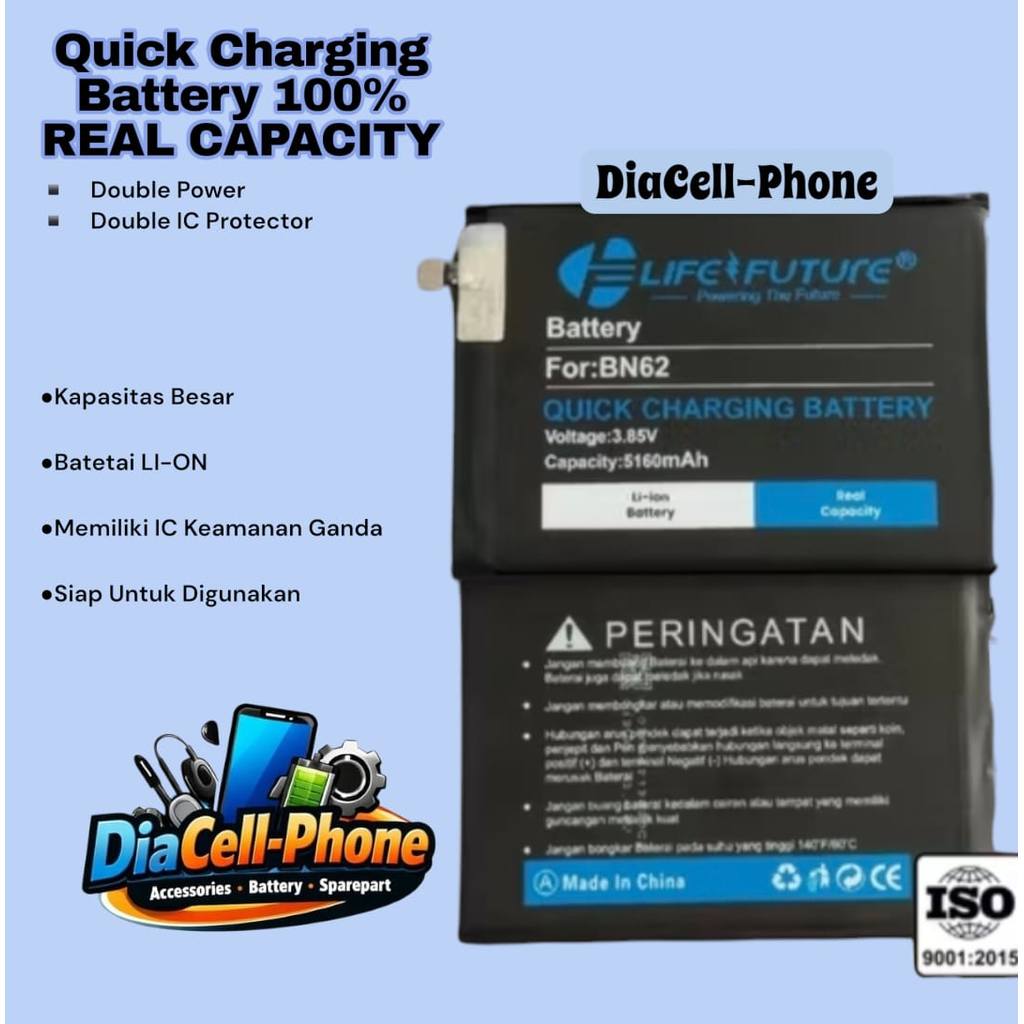 Baterai Xiaomi BN 62 / POCO M3 / RM 9T / 5160mAh - Real Capacity / Double IC