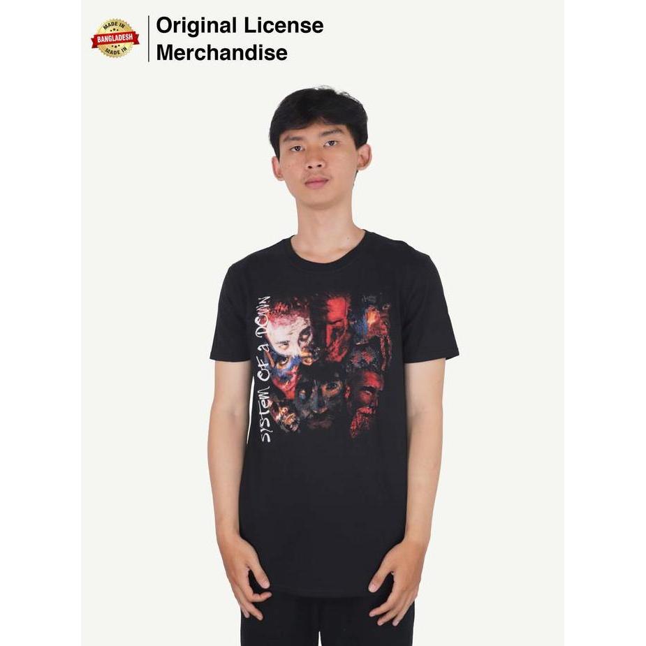 Kaos Baju Tshirt Metal Musik SYSTEM OF A DOWN Original Painted Faces