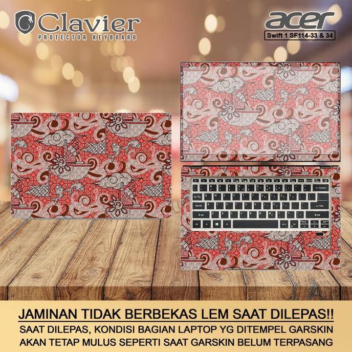 TERMURAH - Cover Garskin Laptop Acer Swift 1 Fresh SF114-34-P2VU P3ZB Fullbody