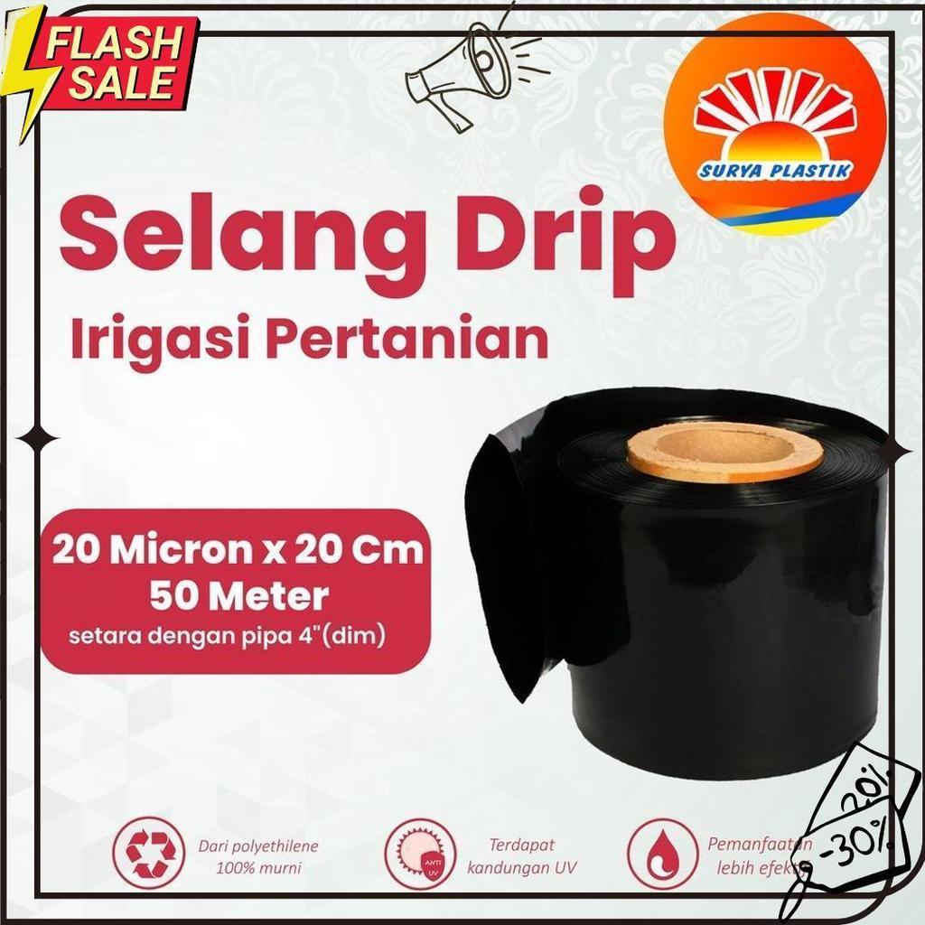 Selang Drip 20 Micron 4 Dim 50 Meter - Pipa 4 Inch Termurah