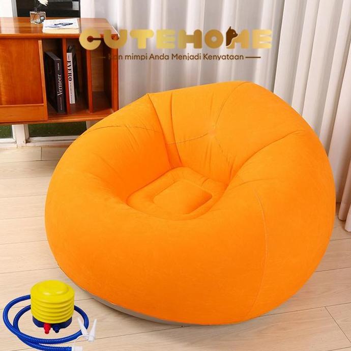 WOFLES Sofa malas berkelompok PVC baru yang dapat ditiup, dapat dilipat, dapat disimpan, ruang tamu 