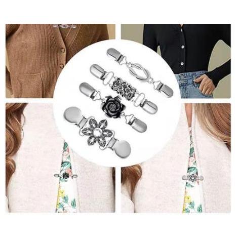XERANA Klip cardigan aksesoris kerah kemeja bros penjepit kardigan bunga pin