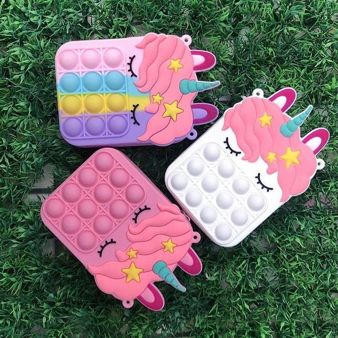 AKARAY Tas Pop It Jumbo Murah Rainbow Fashion Unicorn