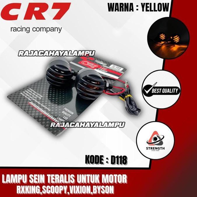 Sepasang Lampu Sein Ritting Teralis Warna Kuning D118 Cr7 Motor Scoopy Rxking Vixion Byson Ninja Cb 