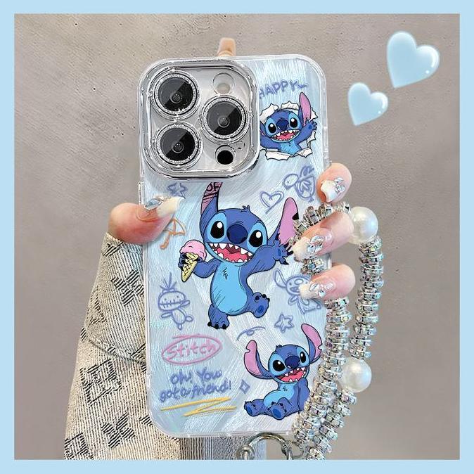 Case HP khusus untuk iPhone/OPPO/VIVO/Xiaomi/Redmi/Samsung/Infinix/Realme desain Stitch Lilo & Stitc