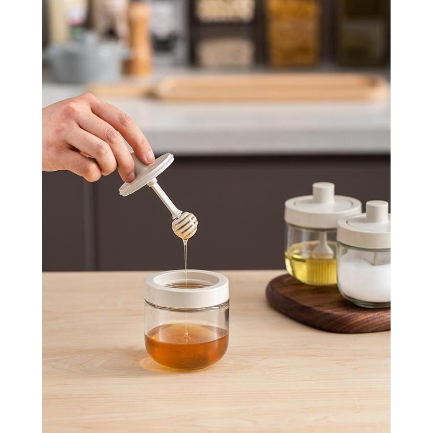 Lansungsand- Pinmoo Seasoning Box Sauce W/ Spoon Kotak Bumbu Dapur Saos - Zz006