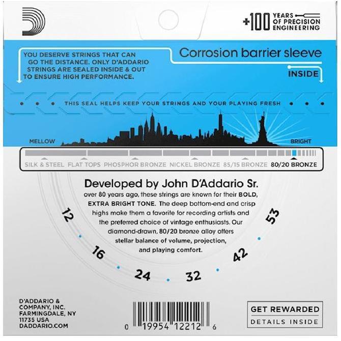 Altwill- D'Addario Senar Gitar Akustik Ej-11 Acoustic Guitar String 12-53 Reg. Light (404000085)