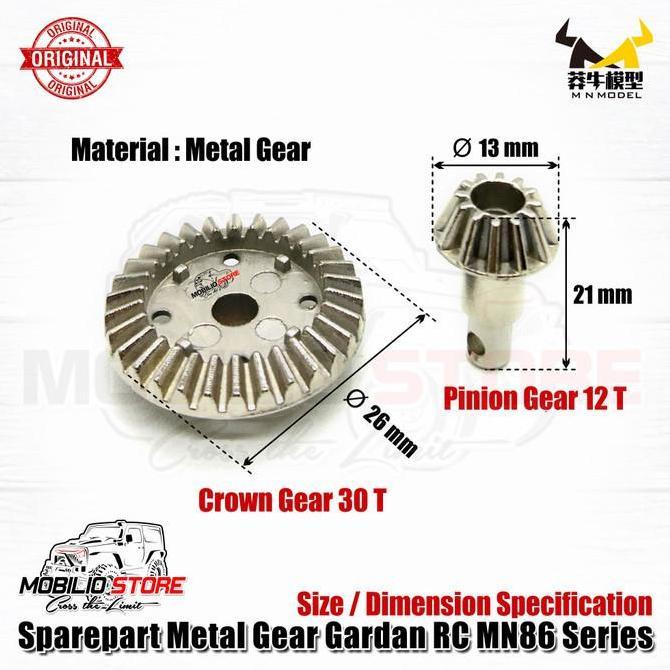 Wxyg- Spare Part Ori Metal Gear Axle Gardan Rc 4X4 Mn86K 86Ks 86S G500 1/12