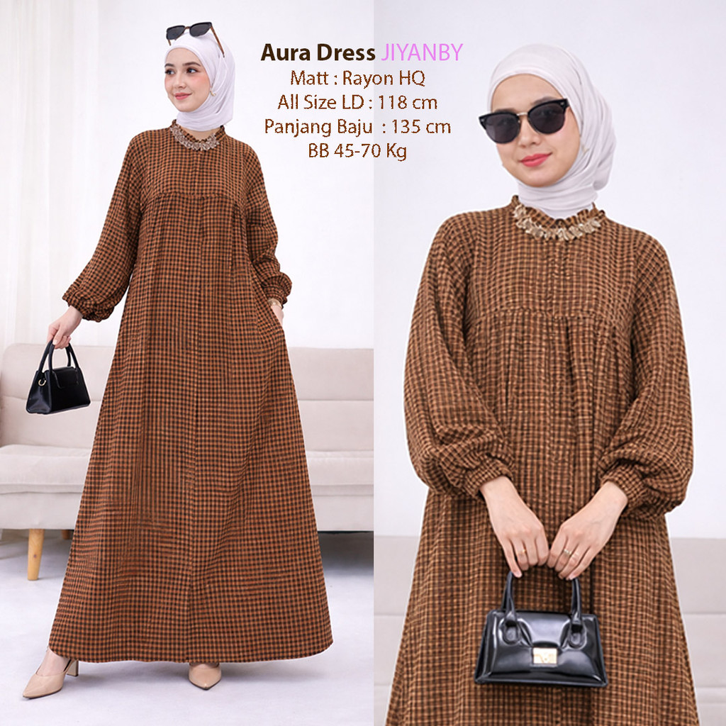 Jiyanby Aura Maxi Dress Daily Gamis Bahan Rayon