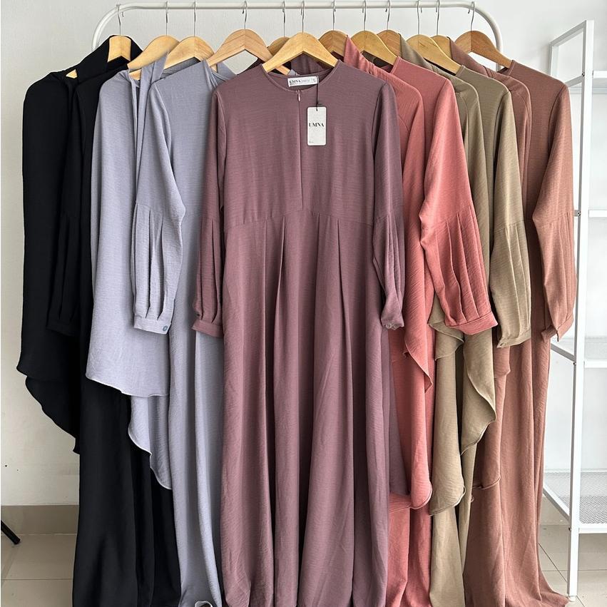 Ummayah Abaya Set Khimar Wanita Set Abaya Murah Dress Gamis Syari By Umnawear