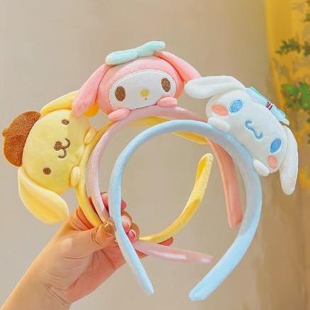Bagus- Bando Boneka Cartoon Headband Purple Monster Dog Pacha Pink Bunny Halus Lembut