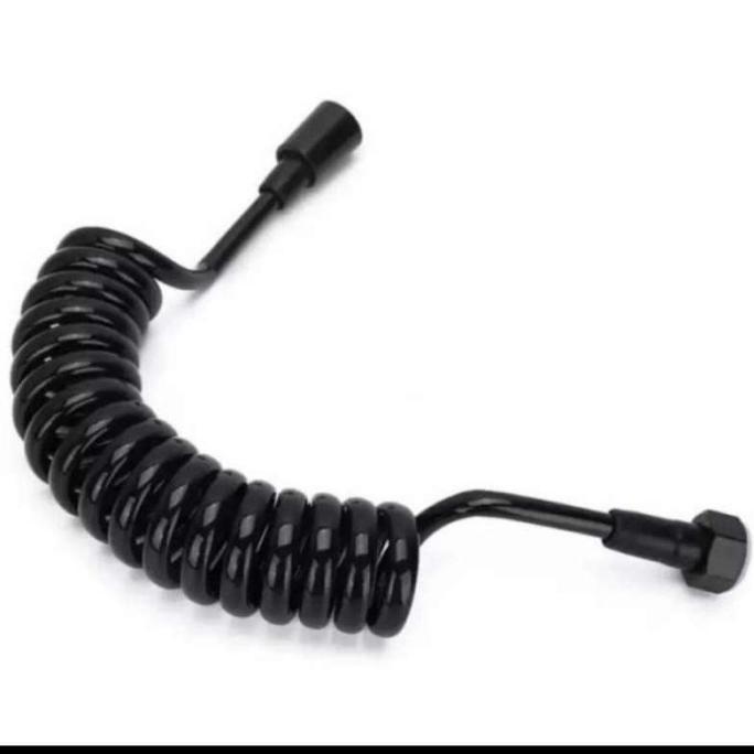 selang spiral hitam / selang shower hitam Jet Karet Plastik