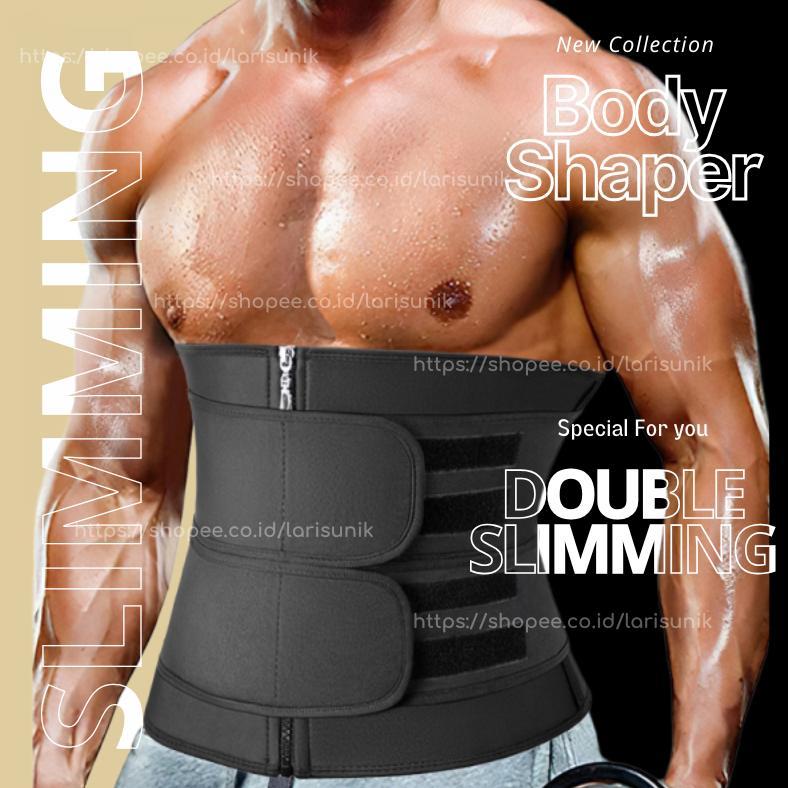 Waist Trainer Pria Korset Olahraga Pembakar Susut Lemak Dan Pengecil Perut Buncit Pelangsing Tubuh B