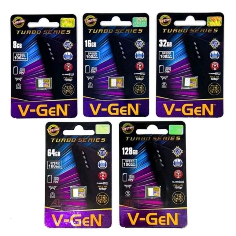 Memory ORIGINAL V-GEN TURBO Class 10 8GB/16GB/32GB/64GB/128GB/256GB Speed 100MB/S Micro SD Card VGEN